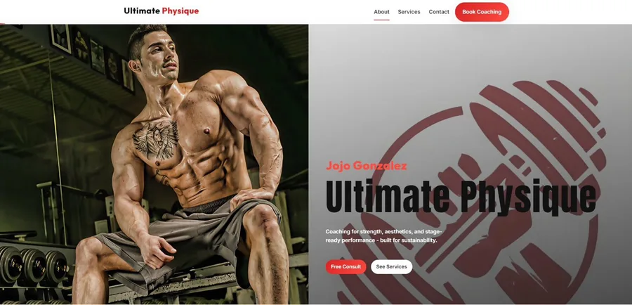 Ultimate Physique by JoJo Gonzalez website preview