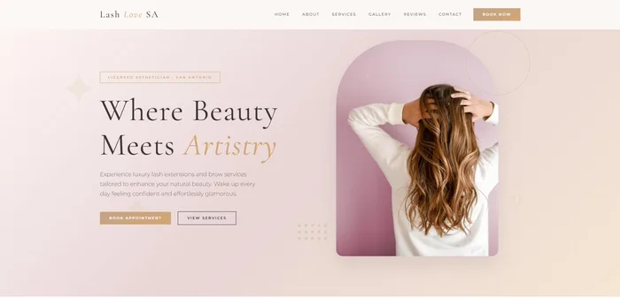 Esthetician website preview