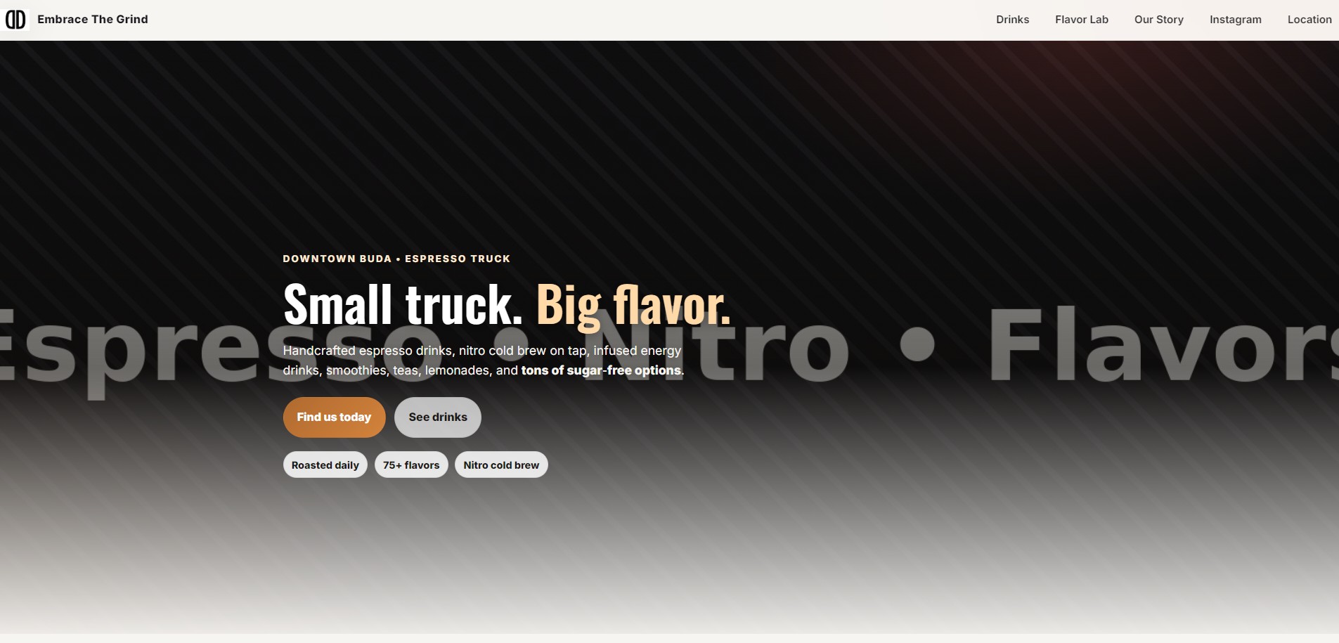 Coffee truck website preview