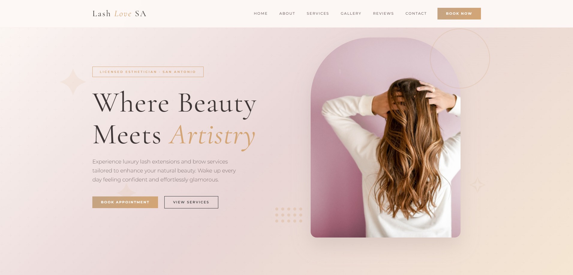 Esthetician website preview